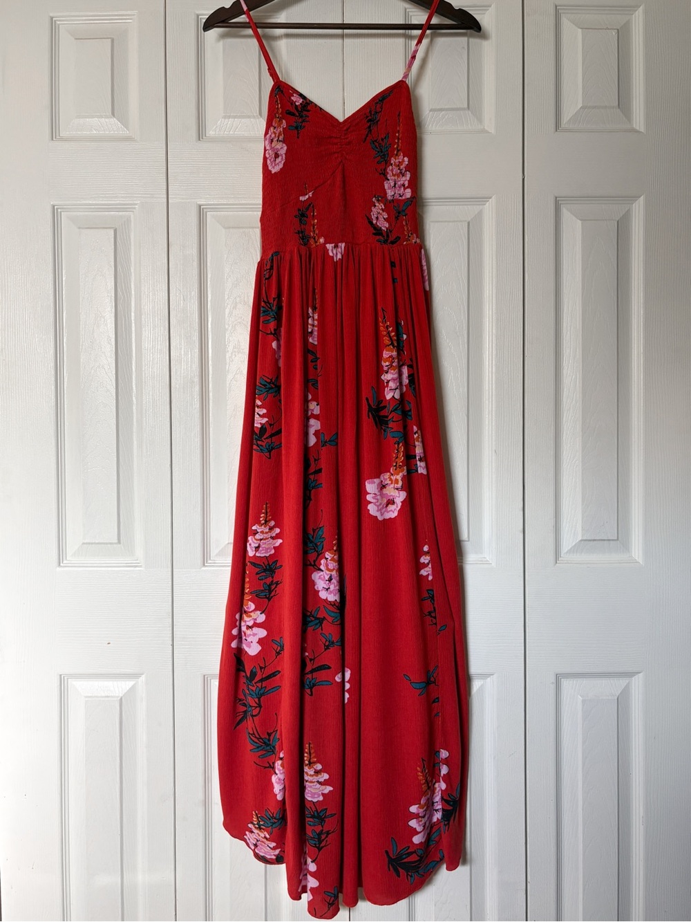 Free People Tropical Floral Midi Dress Medium | Romantic Boho Sundress